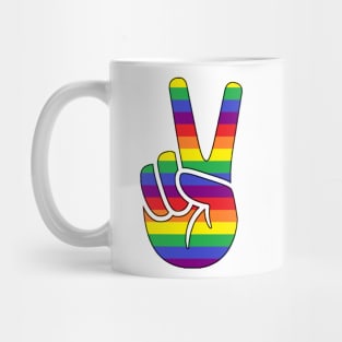 Rainbow Peace Sign - LGBTQ+ Mug